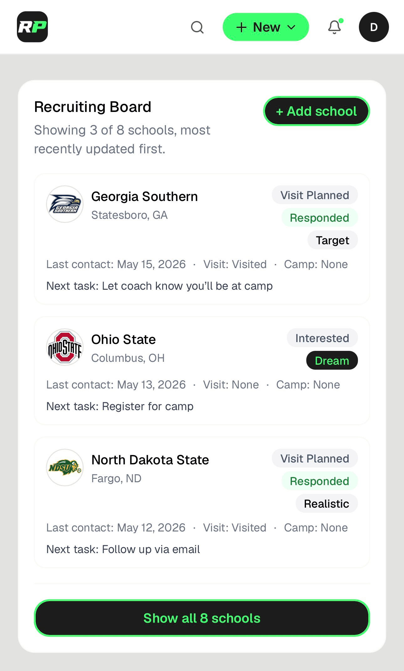 Football family using RosterPath on their phone